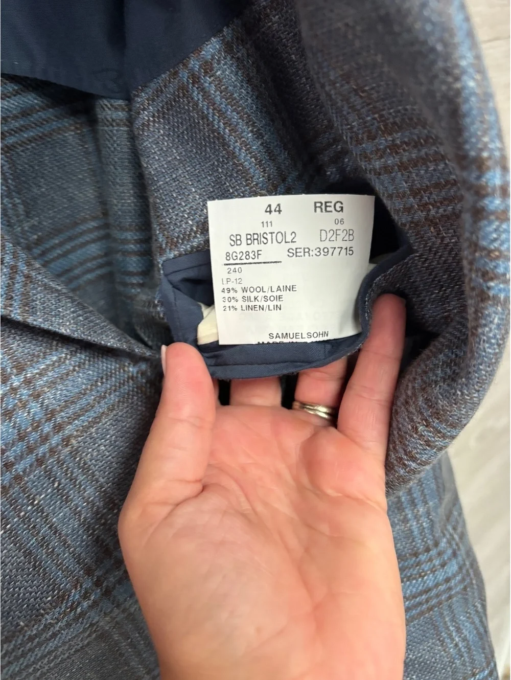 * | Samuelsohn | suit jacket. Size 44 reg.